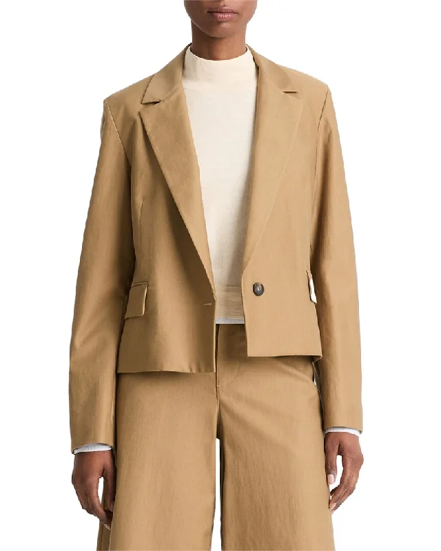 Fashionable And Fashionable Vince Cropped Twill Wool-Blend Blazer