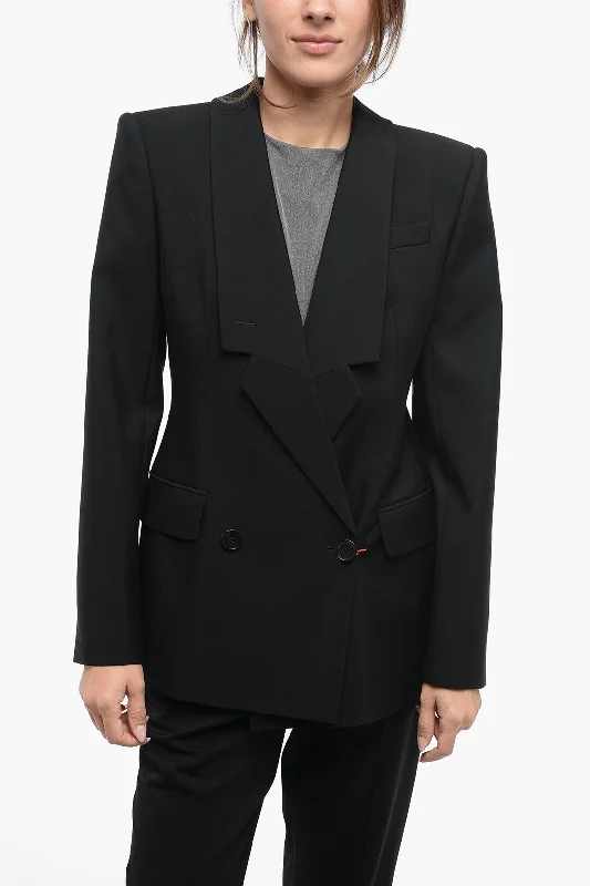 Casual Comfort Wear Alexander Mcqueen Double-Breasted Slim Fit Wool Blazer