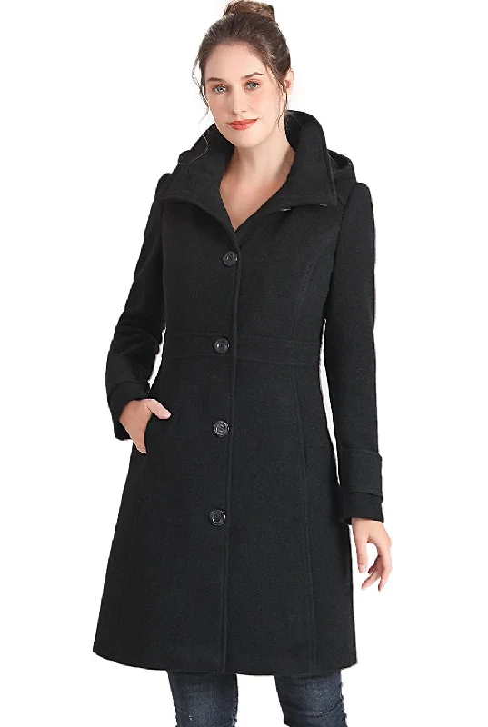 Everyday Chic BGSD Women Jem Stand-Collar Wool Coat
