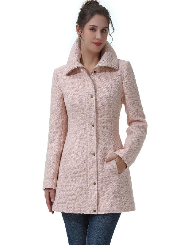 Fashion Innovation BGSD Women Ana Boucle Wool Walking Coat