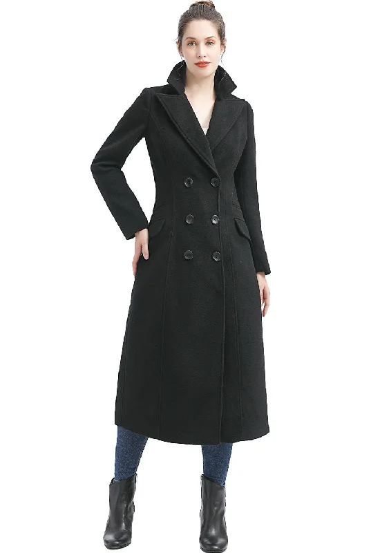 Goddess Style BGSD Women Fay Full Length Long Wool Pea Coat