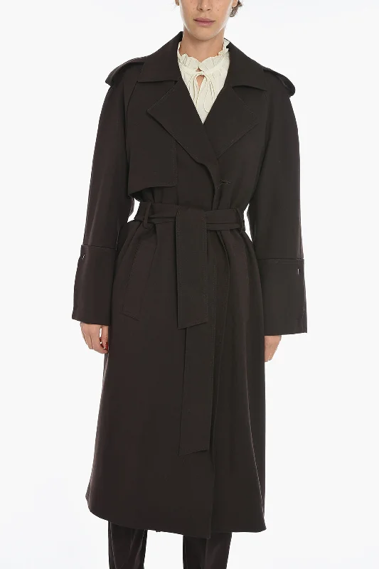 Stylish Jackets Bite Studios Wool Double Breasted Trench with Belt