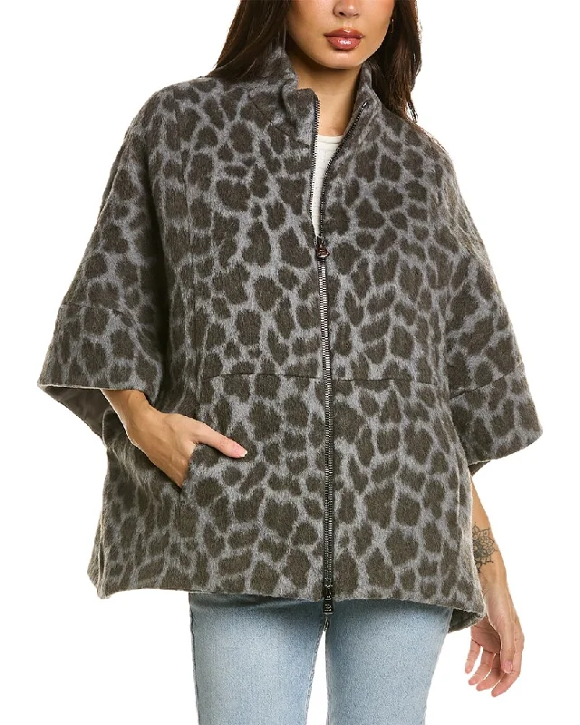 Advanced Customization Cinzia Rocca Wool & Alpaca-Blend Cape Coat