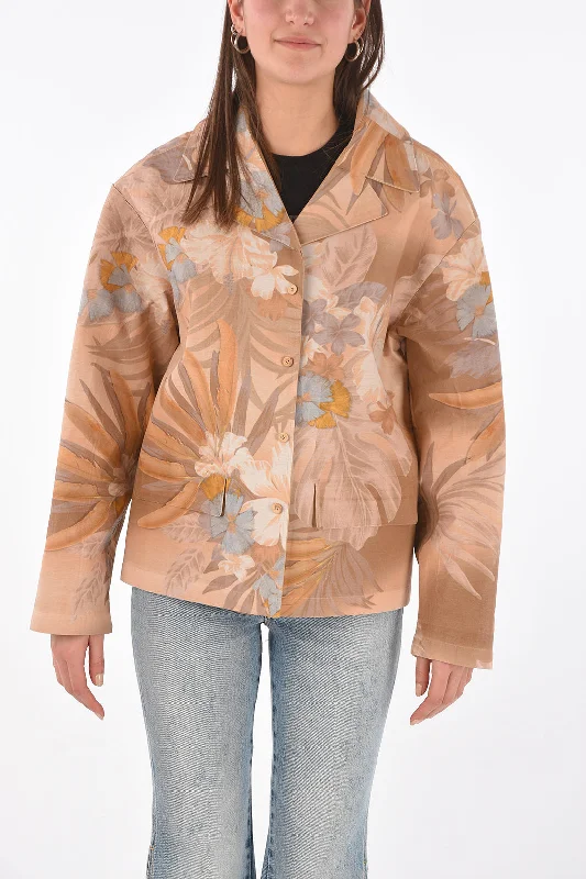 Sweet Breath Maison Margiela MM0 floral printed blazer with leather inner