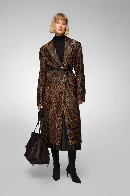 Must-have For Fashion Margueritte - Brown Leopard Shearling Coat