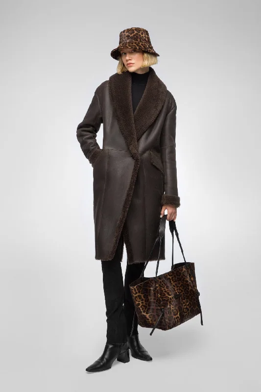 Personalized Series Murielle - Brown Bitter Shearling Coat