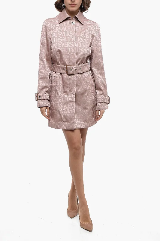 Trendy Items Versace Logoed Trench With Removable Belt