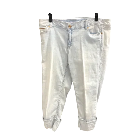 High-end Sense Jeans Cropped By Michael Kors In Blue Denim, Size: 14