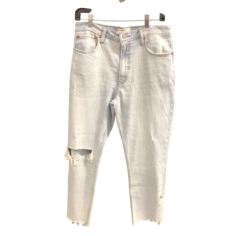 Economic Outlook Jeans Straight By Abercrombie And Fitch In Blue Denim, Size: 10