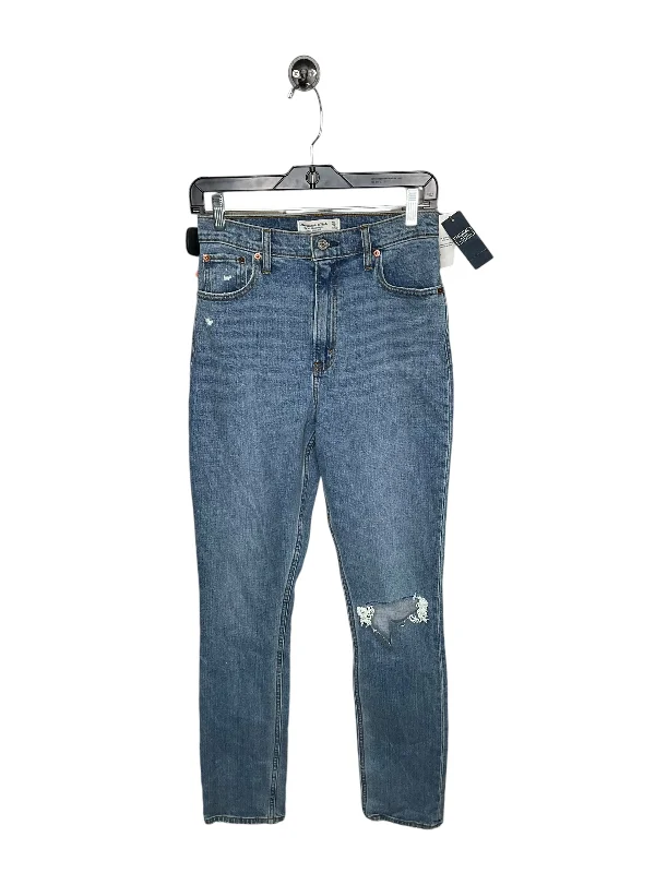 Casual Chic Jeans Straight By Abercrombie And Fitch In Blue, Size: 26