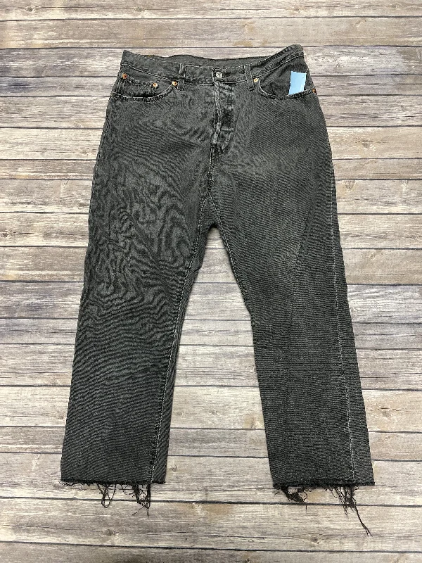 Comfortable Fashion Jeans Straight By Levis In Black Denim, Size: 14