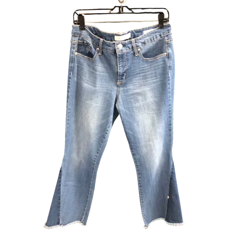 Quality Tailoring Jeans Wide Leg By Vintage America In Blue Denim, Size: 10