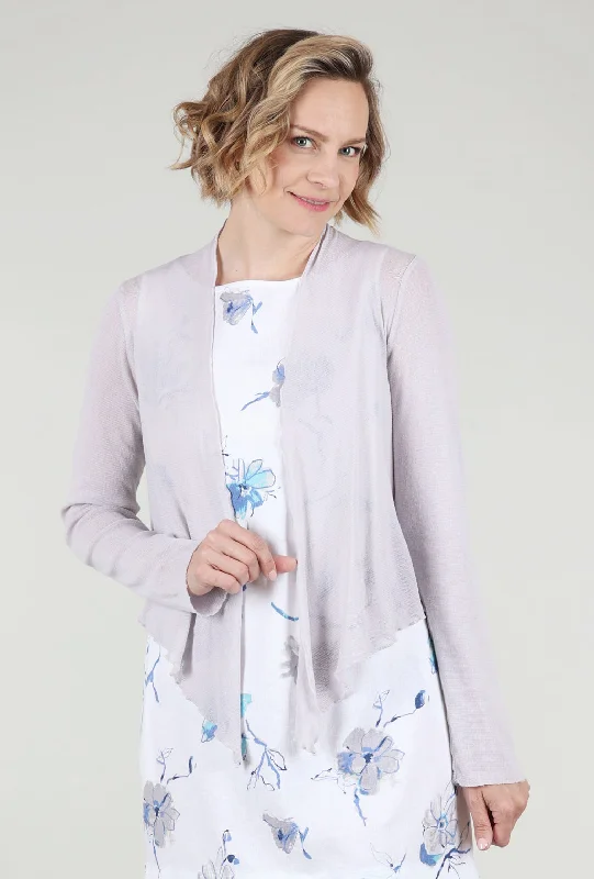 Classic Choice Cropped Tulle Cardie, Aluminum