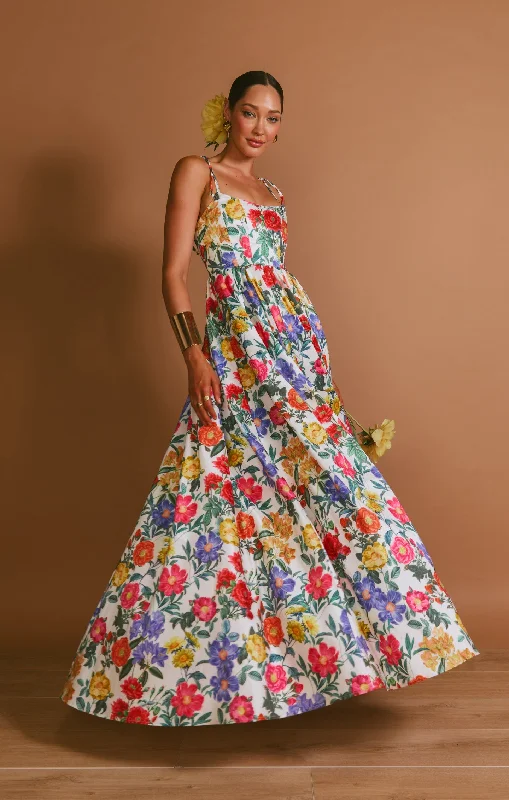 Outdoor Trend Juliet Maxi Dress ~ Charm Peony White Taffeta