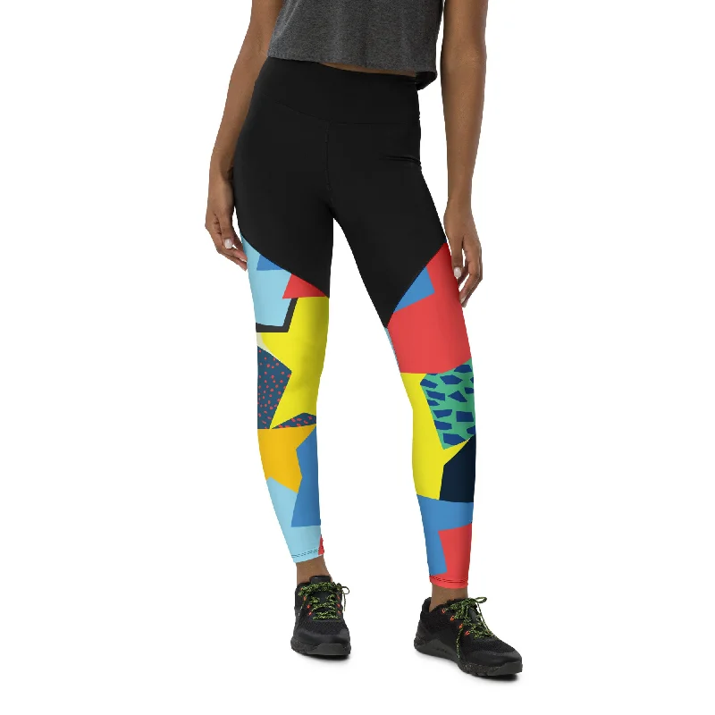 High-quality Styles 90s Color Block Compression Leggings