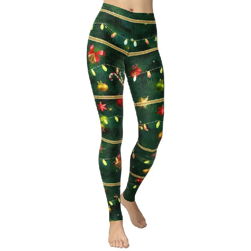 Goddess Outfit Christmas Tree Yoga Leggings