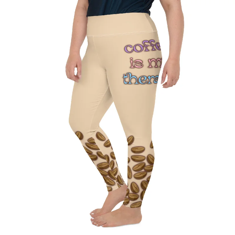Girl Style Coffee Is My Therapy Plus Size Leggings