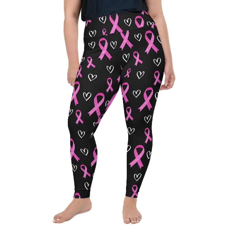 Cool Summer Pink Ribbon Plus Size Leggings