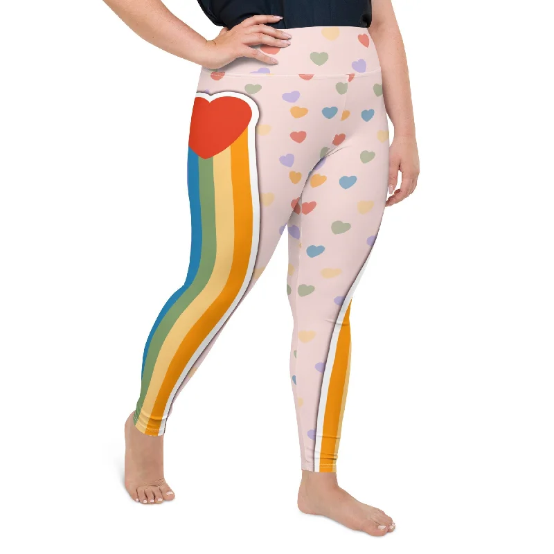 Casual Street Rainbow Love Plus Size Leggings