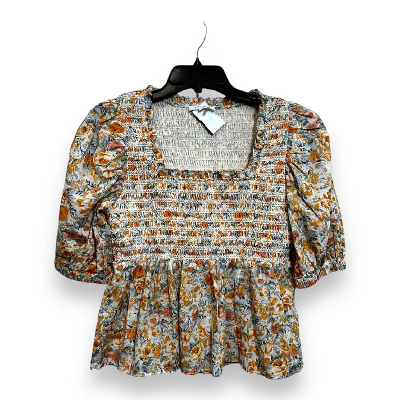 Cute Style Top Short Sleeve Basic By Vici In Flowered, Size: S