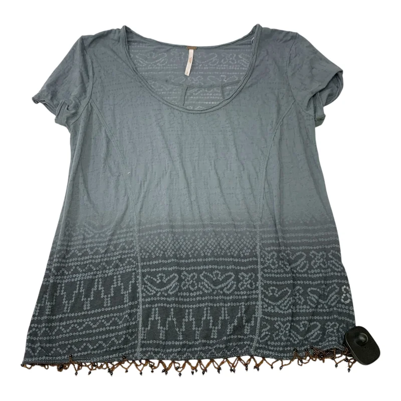 Moisture wicking Top Short Sleeve By Free People In Blue, Size: S