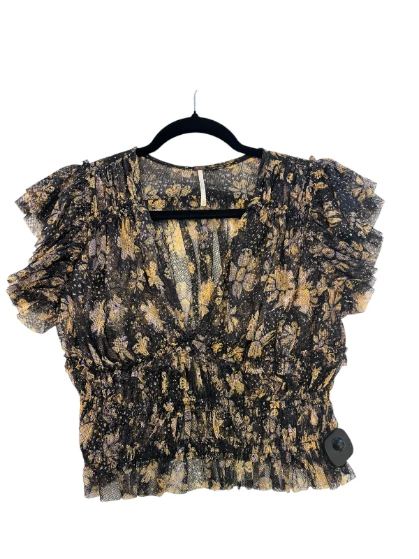 Comfortable Fashion Looks Top Short Sleeve By Free People In Floral Print, Size: S