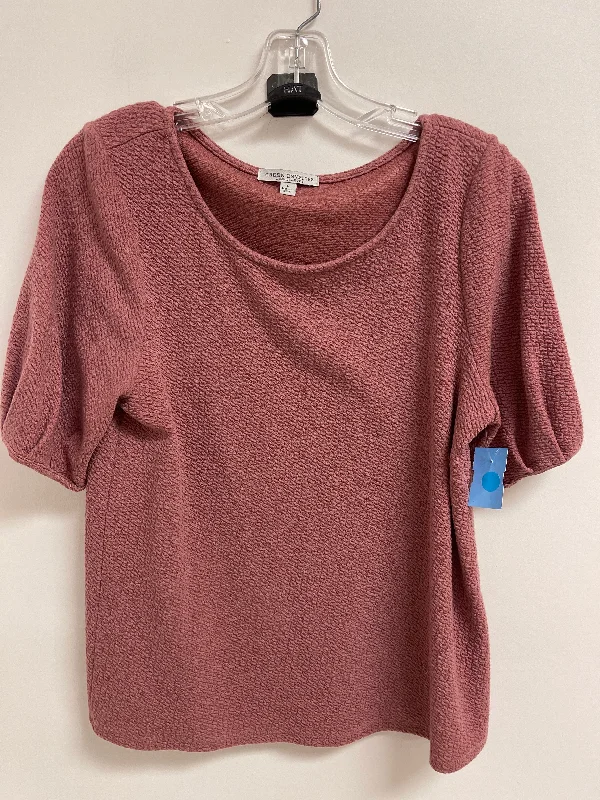 Soft Fabrics Top Short Sleeve By Green Envelope In Pink, Size: L