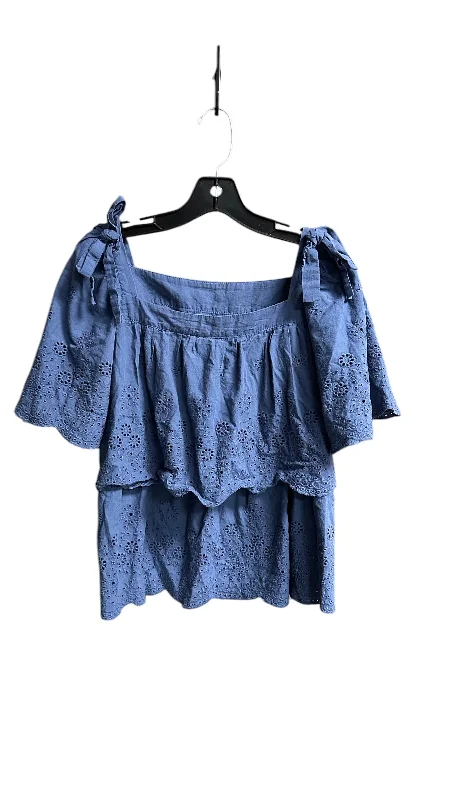 Elegant Comfort Top Short Sleeve By Hayden La In Blue, Size: M