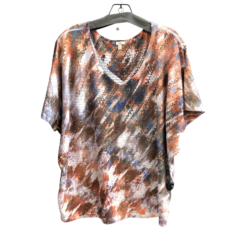 New Season Series Top Short Sleeve By Reba In Brown, Size: Xl