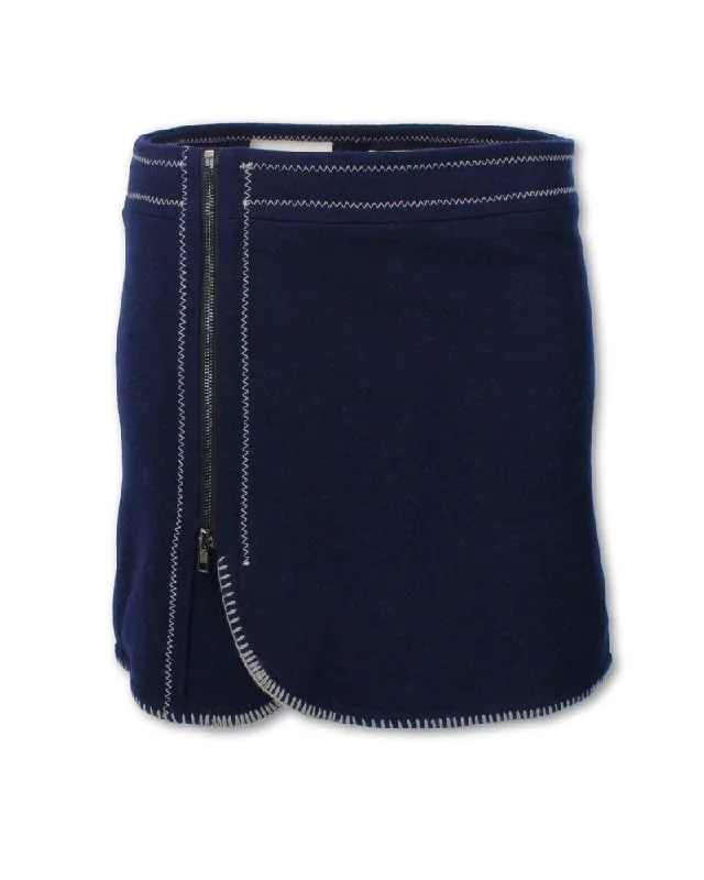 Fresh And Natural BLANKET STITCH WOOL ZIP SKIRT