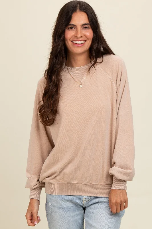 Body Design Light Taupe Vintage Wash Relaxed Fit Sweatshirt