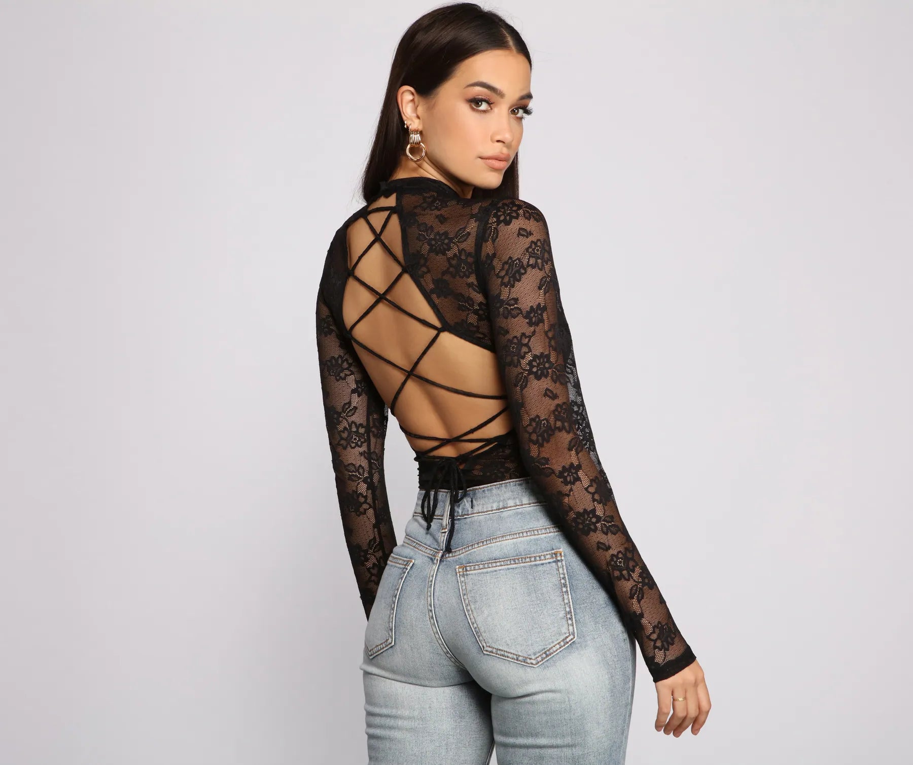 Comfortable Sweaters Living For Lace Strappy Back Bodysuit